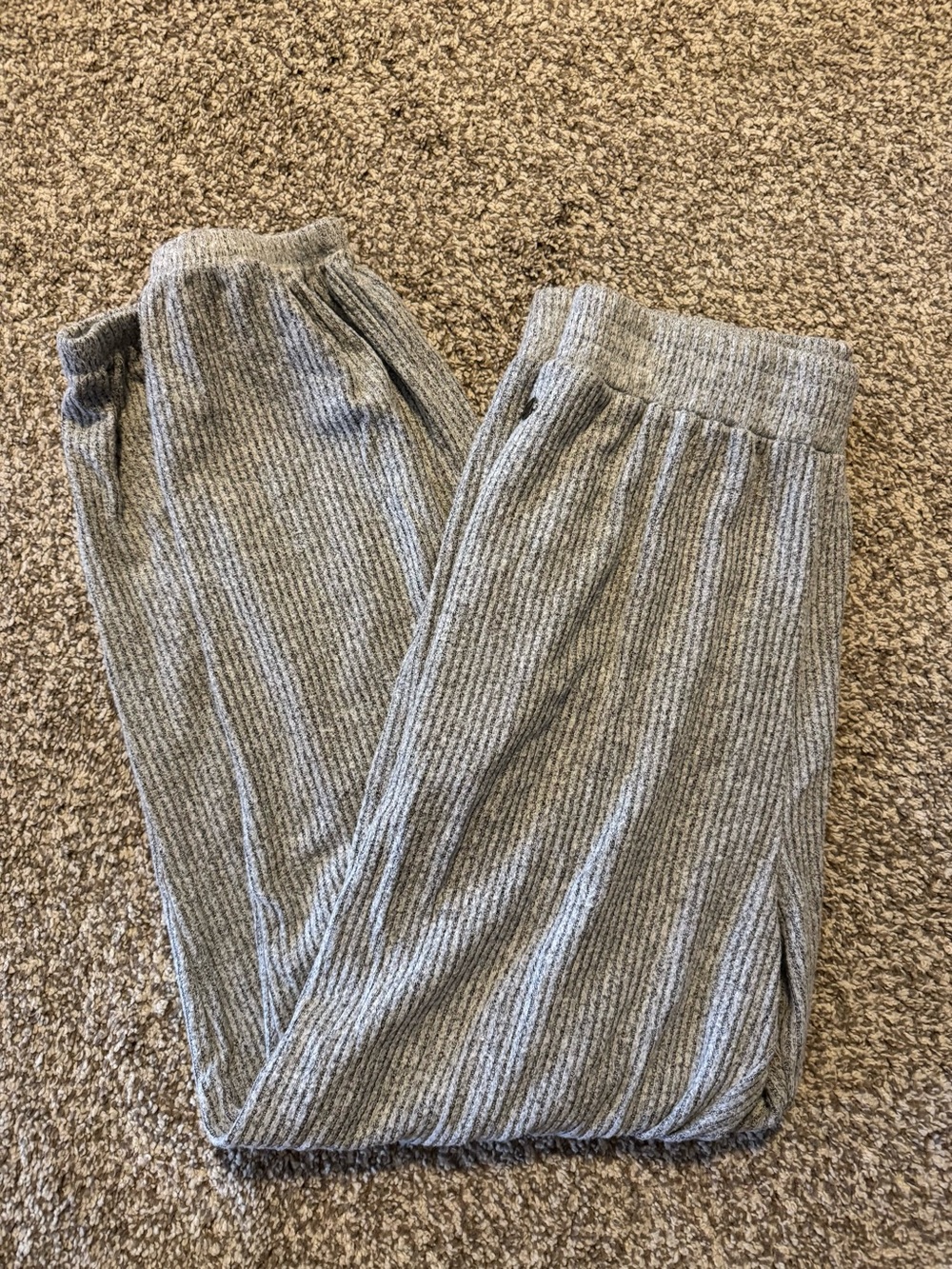 BKE Gray Ribbed Track Joggers
